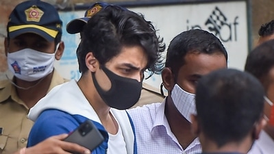 File image of Bollywood actor Shah Rukh Khan's son Aryan Khan being taken to Arthur Road jail from the NCB office. (PTI)