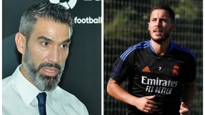 Could Eden Hazard leave Real Madrid by end of season? Former defender Fernando Sanz explains why it could happen. (AGENCIES/HT COLLAGE) Could Eden Hazard leave Real Madrid by end of season? Former defender Fernando Sanz explains why it could happen. (AGENCIES/HT COLLAGE)