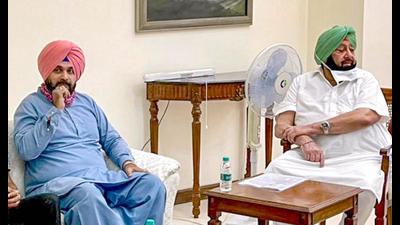 Responding to Navjot Sidhu’s remarks, Capt Amarinder called him a fraud and cheat for trying to pass off an old crop diversification initiative as being linked with the farm laws. (PTI) Responding to Navjot Sidhu’s remarks, Capt Amarinder called him a fraud and cheat for trying to pass off an old crop diversification initiative as being linked with the farm laws. (PTI)