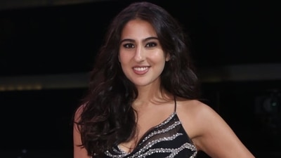 Sara Ali Khan opted for a black and silver dress with matching heels. Sara Ali Khan opted for a black and silver dress with matching heels.