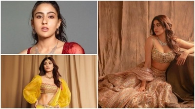 Karva Chauth 2021: Pick your look from Sara, Shilpa, Janhvi's wardrobe (Instagram) Karva Chauth 2021: Pick your look from Sara, Shilpa, Janhvi's wardrobe (Instagram)