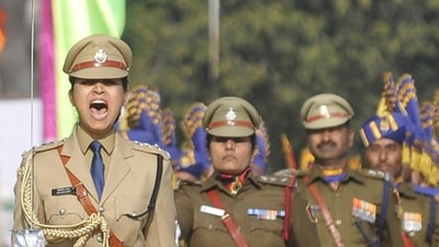 Last year, tributes were also paid to the cops who lost their lives due to the coronavirus disease (Covid-19) pandemic. (Karun Sharma/HT file photo)