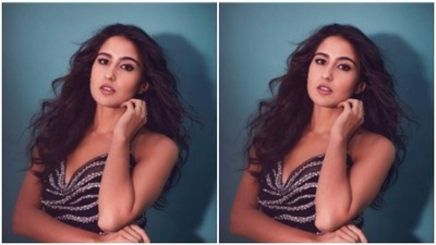 The midriff-baring dress hugs her body perfectly and shows off the curves. (Instagram/@saraalikhan95)