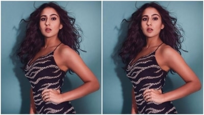 Embellished in zebra stripes, the dress is perfect for a party. Sara opted for a pair of classic silver stilettoes with the attire. (Instagram/@saraalikhan95)
