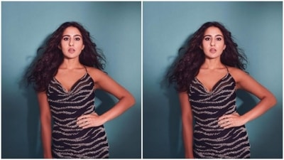 Sara opted for a minimal makeup look. Styled by fashion stylist Ami Patel, Sara chose a dab of nude eyeshadow, mascara-laden eyelashes, kohl eyes, contoured cheeks and a shade of nude lipstick. (Instagram/@saraalikhan95)