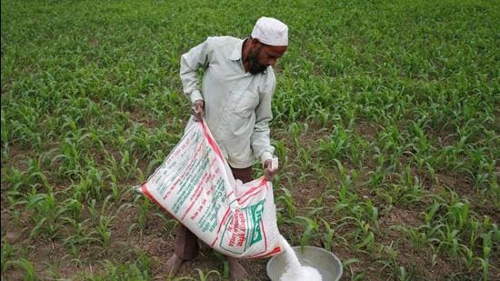 A farmer prepares to spread fertiliser in his maize field on the outskirts of Ahmedabad, India. The US report said the intelligence community assessed that 11 countries are likely to face “warming temperatures, more extreme weather, and disruption to ocean patterns that will threaten their energy, food, water, and health security”. (REUTERS)