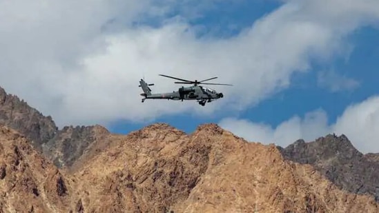 Indian Apache attack helicopter over Ladakh skies.(File Photo)