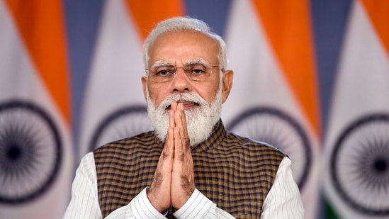 **EDS: IMAGE MADE AVAILABLE FROM PIB** New Delhi: Prime Minister Narendra Modi during the joint conference of Central Vigilance Commission & Central Bureau of Investigation at Kevadia, through video conferencing, in New Delhi, Wednesday, October 20, 2021. (PTI Photo)(PTI10_20_2021_000036B)(PTI)