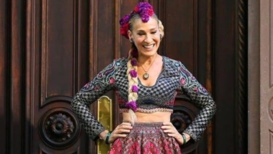 Sarah Jessica Parker in a lehenga.