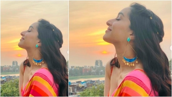 With half hair tied in two messy braids and half open, Shraddha Kapoor gave some candid poses for the camera.(Instagram/@shraddhakapoor)