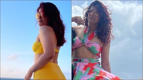Tahira Kashyap aces beachwear goals in yellow bikini, halter bralette top-skirt(Instagram/tahirakashyap)