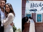 Freida Pinto with husband Cory Tran on their wedding day. Freida Pinto with husband Cory Tran on their wedding day.