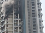 Fire breaks out at a high-rise in Mumbai on Friday. Fire breaks out at a high-rise in Mumbai on Friday. 
