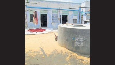 Ludhiana receives an average rainfall of 680mm in a year and if a rooftop rain water harvesting system is installed in a building, more than 50,000 litres of water can be collected. (HT file)