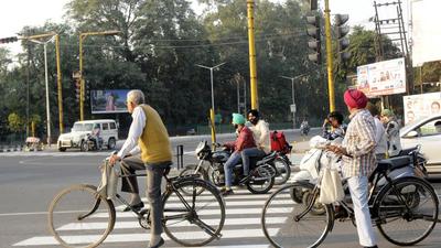 According to the Chandigarh Road Safety Report 2020, Challaning on zebra crossing is usually done through an online fine receipt issued by the cameras in use by the traffic police. (HT Photo)