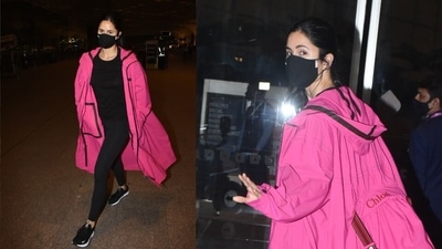 Katrina Kaif has been keeping busy with Sooryavanshi promotions these days. She was spotted at the airport on Thursday. (Varinder Chawla) Katrina Kaif has been keeping busy with Sooryavanshi promotions these days. She was spotted at the airport on Thursday. (Varinder Chawla)