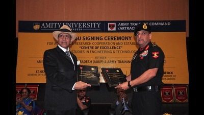 The memorandum of understanding was signed at the Amity University, Noida, on Friday. (Sourced) The memorandum of understanding was signed at the Amity University, Noida, on Friday. (Sourced)