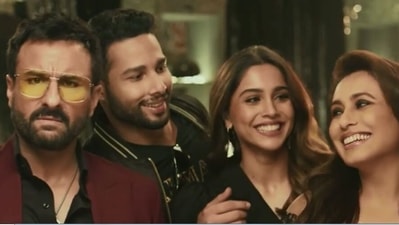 Saif Ali Khan, Siddhant Chaturvedi, Sharvari Wagh and Rani Mukerji feature in the Bunty aur Babli 2 teaser. Saif Ali Khan, Siddhant Chaturvedi, Sharvari Wagh and Rani Mukerji feature in the Bunty aur Babli 2 teaser. 