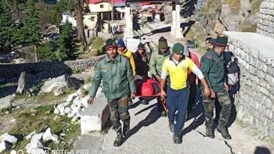 SDRF team rescued a survivor in Uttarkashi, Uttarakhand SDRF team rescued a survivor in Uttarkashi, Uttarakhand