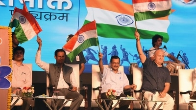 Delhi Chief Minister Arvind Kejriwal, Deputy Chief Minister Manish Sisodia and Principal Secretary of Education H. Rajesh Prasad wave the National flags during the launch of 'Deshbhakti Curriculum' in Delhi Government schools. (ANI file photo) Delhi Chief Minister Arvind Kejriwal, Deputy Chief Minister Manish Sisodia and Principal Secretary of Education H. Rajesh Prasad wave the National flags during the launch of 'Deshbhakti Curriculum' in Delhi Government schools. (ANI file photo)