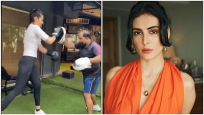 Mandana Karimi is ‘back at’ a boxing fight. Guess who won? (Instagram/@mandanakarimi) Mandana Karimi is ‘back at’ a boxing fight. Guess who won? (Instagram/@mandanakarimi)