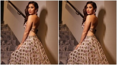 Sophie Choudry attended the National Jewellery Awards in Goa in a Manish Malhotra-designed ensemble. (Instagram/@sophiechoudry)