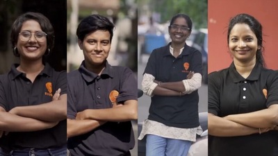 Female delivery partners at Swiggy. (Source: Facebook/SwiggyDeliveryPartners)