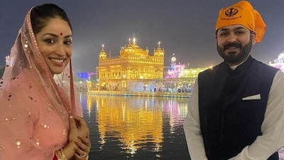 Yami Gautam with Aditya Dhar at the Golden Temple.&nbsp;