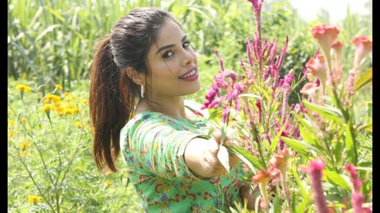 Sehnooor in Ayodhya where she is shooting for her debut series (Sourced) Sehnooor in Ayodhya where she is shooting for her debut series (Sourced)