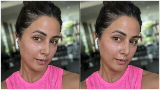 Hina is in a no makeup mood and shared the snippet for her Instagram family.(Instagram/@realhinakhan)