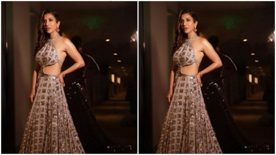 Sophie accessorised her look for the day with jewellery from the house of VK Jewels. She opted for statement earrings and a bracelet.(Instagram/@sophiechoudry)