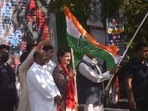 General secretary and UP incharge Priyanka Gandhi Vadra flag off 'Congress Pratigya Yatra' at Harakh block in Barabanki, Uttar Pradesh.( Photo by Deepak Gupta, Hindustan Times) General secretary and UP incharge Priyanka Gandhi Vadra flag off 'Congress Pratigya Yatra' at Harakh block in Barabanki, Uttar Pradesh.( Photo by Deepak Gupta, Hindustan Times)