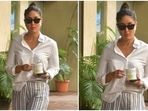 Bollywood actor Kareena Kapoor Khan began her weekend on a stylish note as she was snapped outside her house in Mumbai in a winning look. The actor never ceases to amaze us with her off-duty lookbook. And her latest ensemble - a white shirt with striped pants - is proof.(HT Photo/Varinder Chawla) Bollywood actor Kareena Kapoor Khan began her weekend on a stylish note as she was snapped outside her house in Mumbai in a winning look. The actor never ceases to amaze us with her off-duty lookbook. And her latest ensemble - a white shirt with striped pants - is proof.(HT Photo/Varinder Chawla)