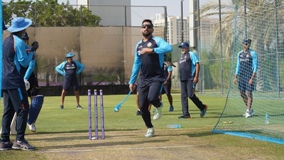 MS Dhoni takes to India nets for throwdowns (TWITTER/BCCI) MS Dhoni takes to India nets for throwdowns (TWITTER/BCCI)