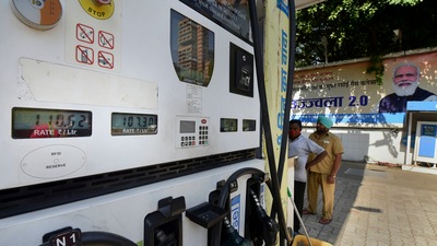 Delhi: A digital meter shows price of petrol at a fuel station, as petrol prices soared to Rs. 107, in New Delhi. (PTI Photo) Delhi: A digital meter shows price of petrol at a fuel station, as petrol prices soared to Rs. 107, in New Delhi. (PTI Photo)