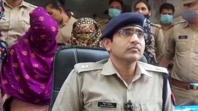 The members of the sextortion racket that was busted by the police in Ghaziabad. (ANI Photo)