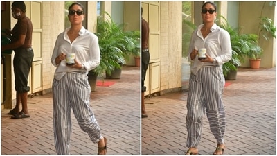 Kareena's look is a perfect outfit for when you want to make a statement with minimum effort. It could also double up as a great office or work from home look. So, are you taking inspiration from the diva today? (HT Photo/Varinder Chawla) Kareena's look is a perfect outfit for when you want to make a statement with minimum effort. It could also double up as a great office or work from home look. So, are you taking inspiration from the diva today? (HT Photo/Varinder Chawla)