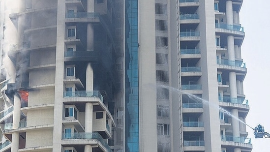 The fire at Mumbai’s Avighna Park that claimed one life has once again turned the spotlight on fire safety in high-rises buildings. (Pratik Chorge/HT Photo) The fire at Mumbai’s Avighna Park that claimed one life has once again turned the spotlight on fire safety in high-rises buildings. (Pratik Chorge/HT Photo)