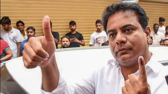 TRS leader KT Rama Rao said Eatala Rajender, BJP candidate in Huzurabad, recently met Telangana Pradesh Congress Committee president A Revanth Reddy to conspire against the TRS (PTI) TRS leader KT Rama Rao said Eatala Rajender, BJP candidate in Huzurabad, recently met Telangana Pradesh Congress Committee president A Revanth Reddy to conspire against the TRS (PTI)