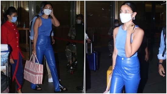 Blue Leather Pants - wide 4