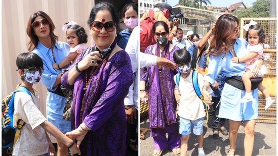 Shilpa Shetty went on a holiday with her family to Alibaug.(Varinder Chawla)