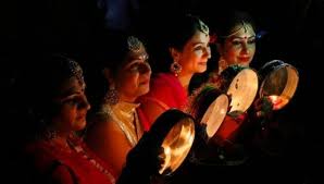 The festival of Karva Chauth is celebrated throughout India by married women to pray for the health and wellbeing of their husbands. The festival of Karva Chauth is celebrated throughout India by married women to pray for the health and wellbeing of their husbands.