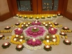 Diwali Rangoli: The tradition is celebrated in different states with different names, marking the diversity in India. (File Photo) Diwali Rangoli: The tradition is celebrated in different states with different names, marking the diversity in India. (File Photo)