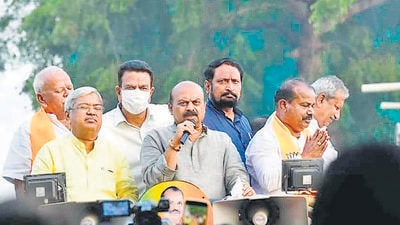Karnataka chief minister Basavaraj Bommai is currently touring the poll-bound Hanagal and Sindgi constituencies. (Agencies) Karnataka chief minister Basavaraj Bommai is currently touring the poll-bound Hanagal and Sindgi constituencies. (Agencies)