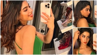 Khushi Kapoor clicked these pictures in her closet that also featured her shoe collection. (Instagram/@khushi05k) Khushi Kapoor clicked these pictures in her closet that also featured her shoe collection. (Instagram/@khushi05k)