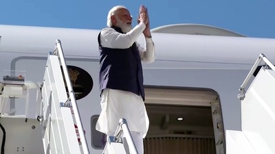 The meeting would be the eighth G20 summit that would be attended by the PM Modi. In picture - PM Modi greets while leaving for India from John F Kennedy International Airport in New York after concluding his US visit. (ANI) The meeting would be the eighth G20 summit that would be attended by the PM Modi. In picture - PM Modi greets while leaving for India from John F Kennedy International Airport in New York after concluding his US visit. (ANI)