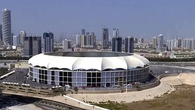 ICC prepares Dubai stadium ahead of India-Pakistan cricket match during the ICC Men's T20 World Cup 2021 at Dubai International Cricket Stadium, in Dubai on Friday. (ANI) ICC prepares Dubai stadium ahead of India-Pakistan cricket match during the ICC Men's T20 World Cup 2021 at Dubai International Cricket Stadium, in Dubai on Friday. (ANI)