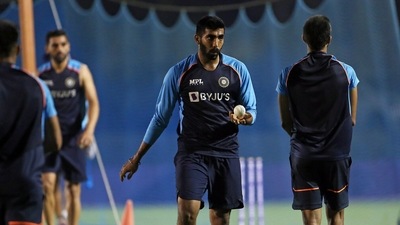 India fast bowler Jasprit Bumrah during a practice session ahead of ICC Men's T20 World Cup 2021 match between India and Pakistan. (ANI) India fast bowler Jasprit Bumrah during a practice session ahead of ICC Men's T20 World Cup 2021 match between India and Pakistan. (ANI)