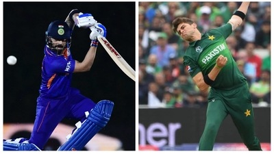 Virat Kohli and Shaheen Shah Afridi