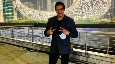 Legendary Wasim Akram in Dubai.&nbsp; (Wasim Akram/Instagram)